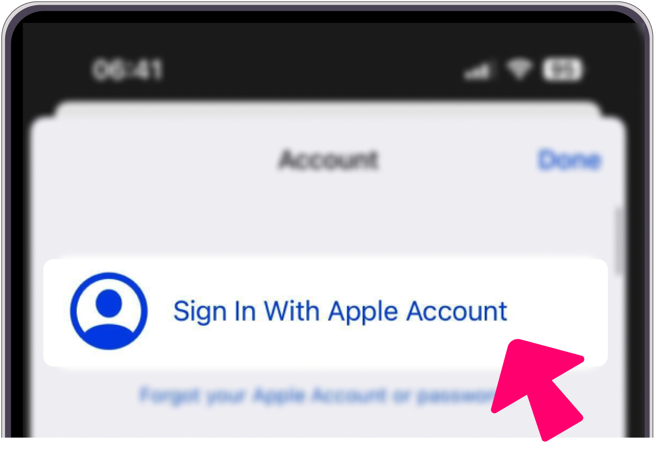 Кнопка входа в Apple ID